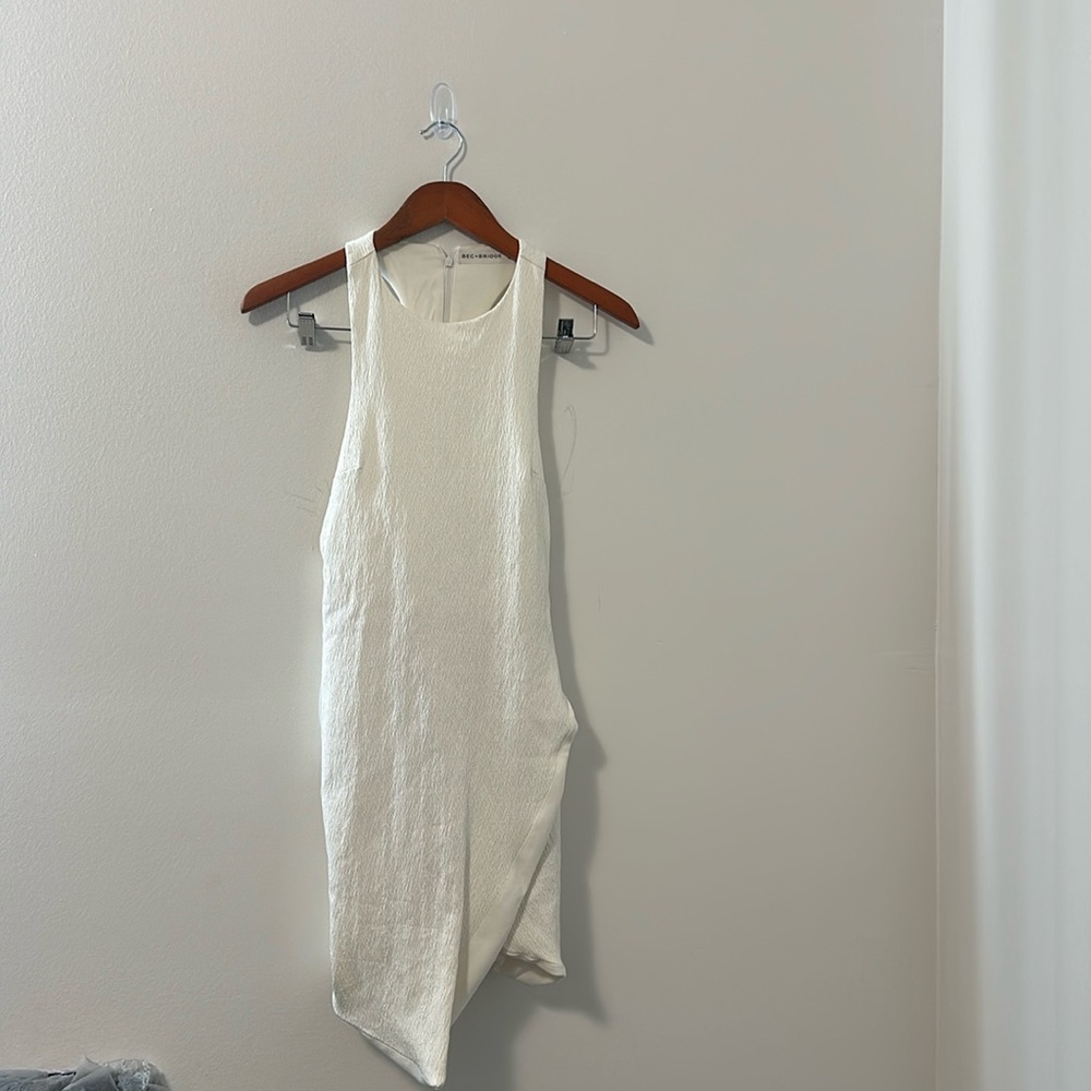 Bec + Bridge Asymmetrical BodyCon Mini Dress Textured White women Sz 4